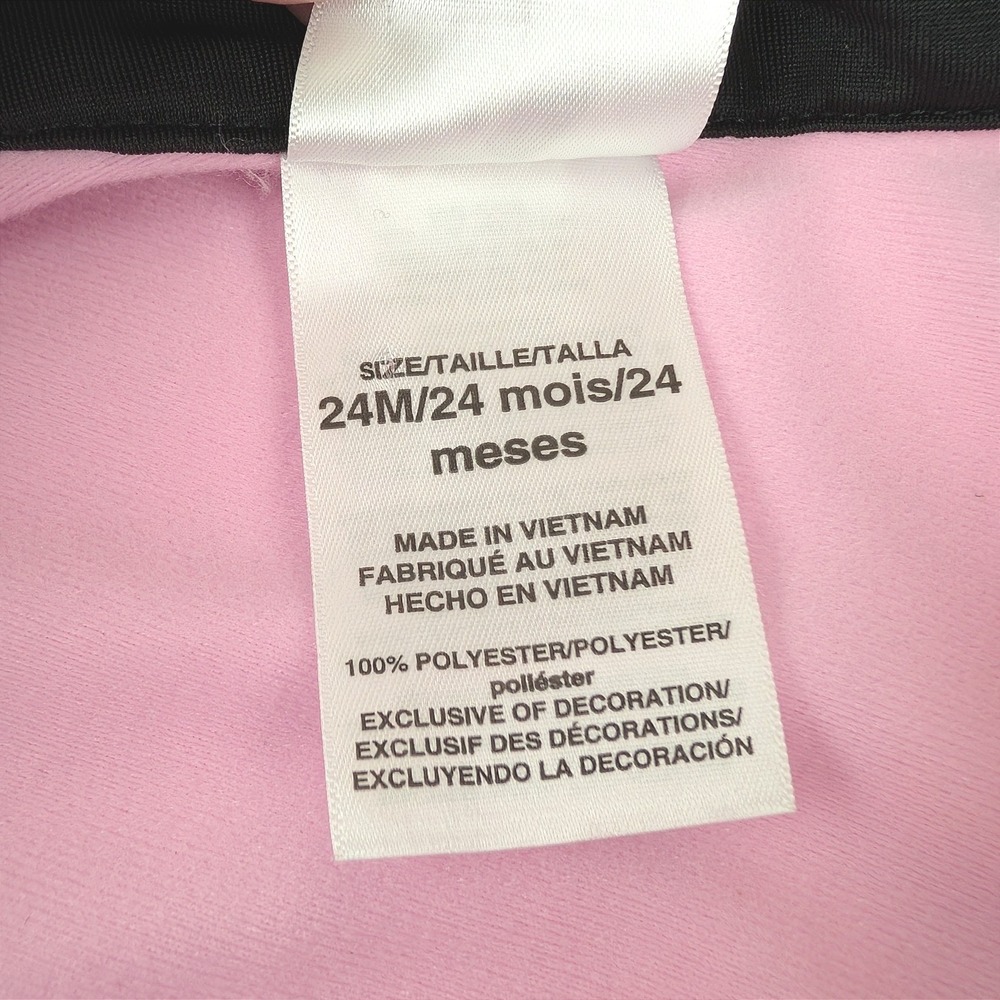 Adidas Kids Pink Black Full Zip Track Jacket 24M Three Stripe Sporty Jacket - Picture 8 of 14